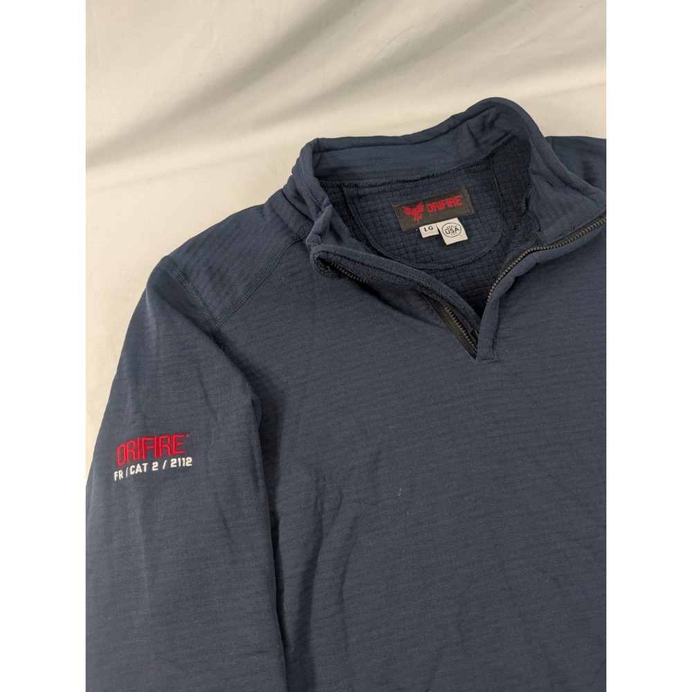 DRIFIRE Large Long Sleeve Quarter Zip Flame Resistant Shirt Waffle Knit CAT 2